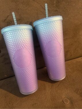 Starbucks 2024 Matte Ombré Purple Blue Tumbler 24oz Gradient Studded NWT